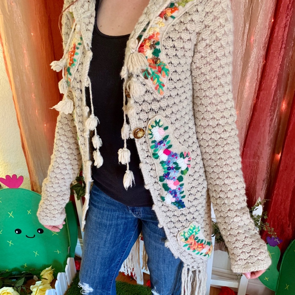 Free People long fringe sweater.